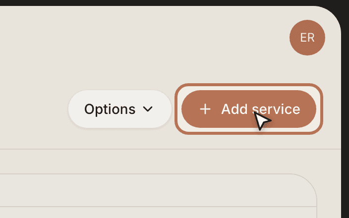 Tap Add service in the top-right.